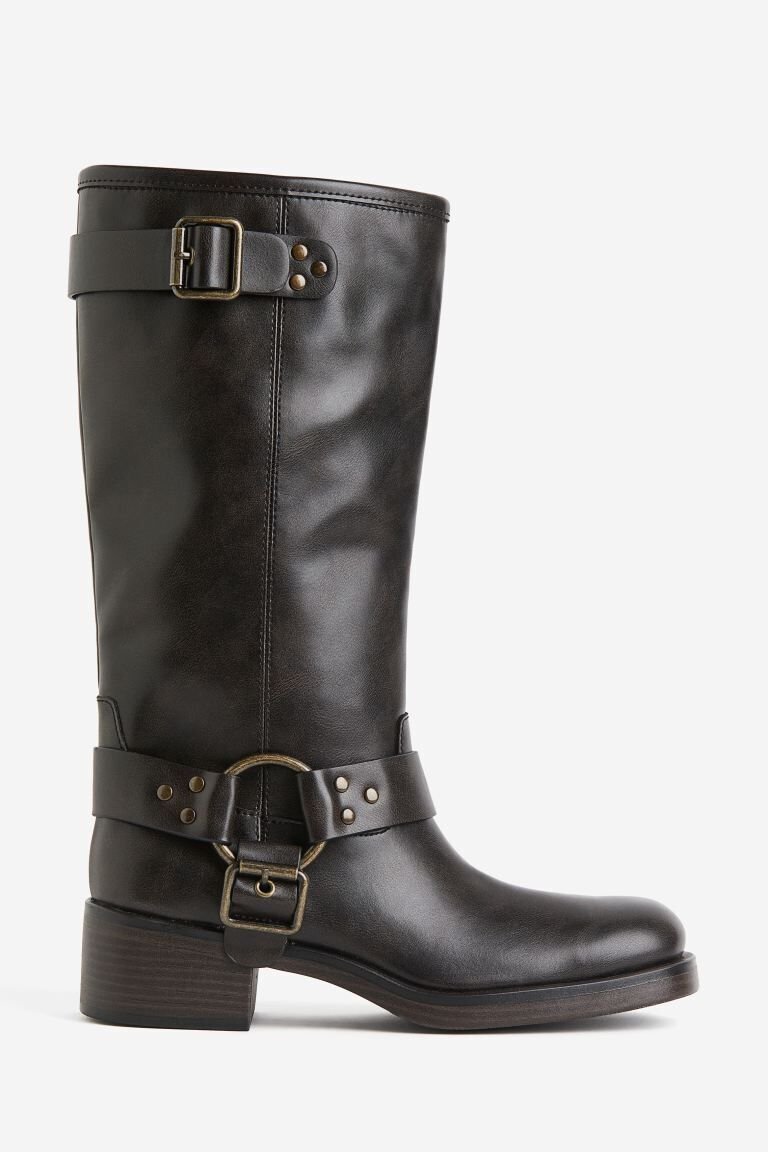 Eco-friendly biker boots: knee-high biker boots