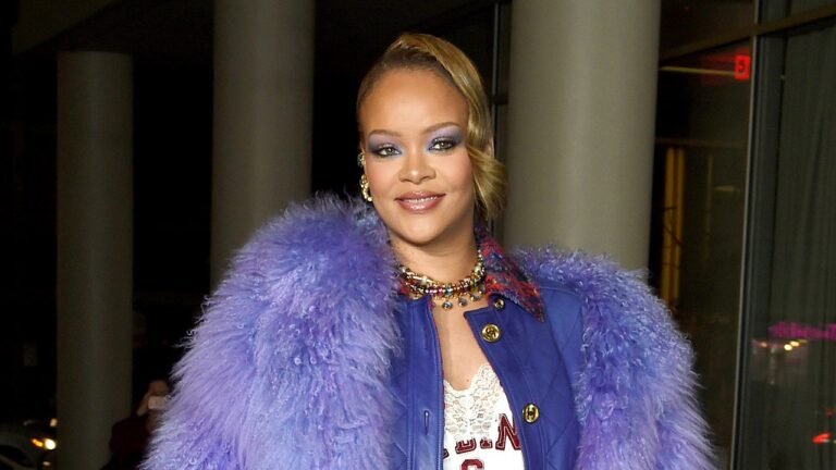 Rihanna Wears Purple Jacket And Matching Sneakers At Fenty X Puma Creeper Phattys Launch – See Photos