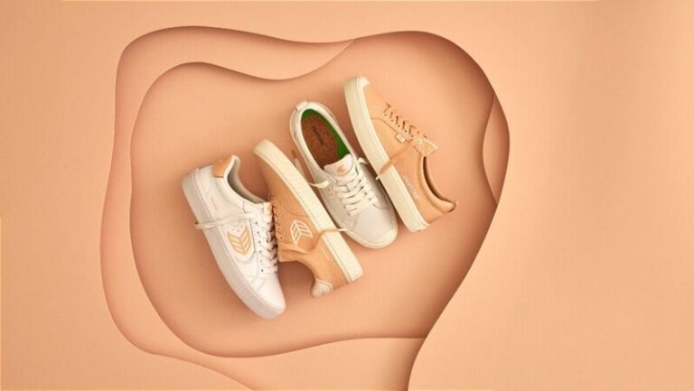 Warm Tonal Peach Sneakers: fuzz peach color