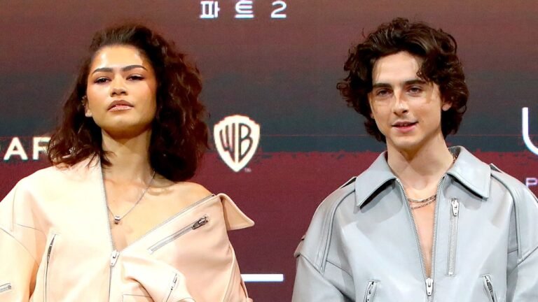 Zendaya and Timothée Chalamet Wear Matching Juun.J Jumpsuits to Promote Dune 2 in Seoul – See Photos