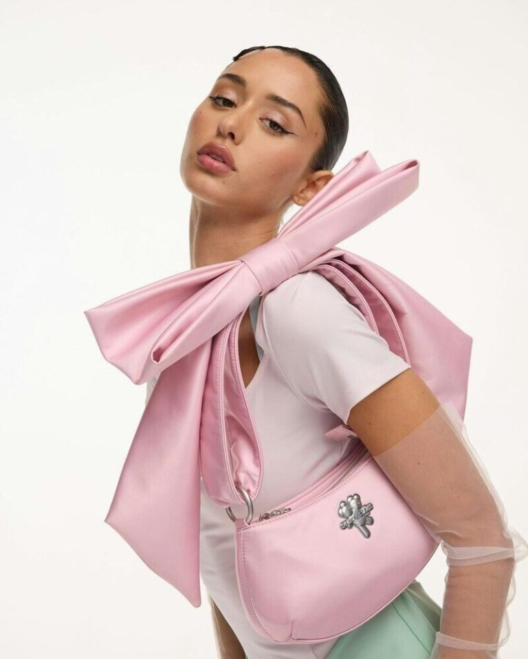 Collaborative Bags with Bow Detail: Pink Shoulder Bag